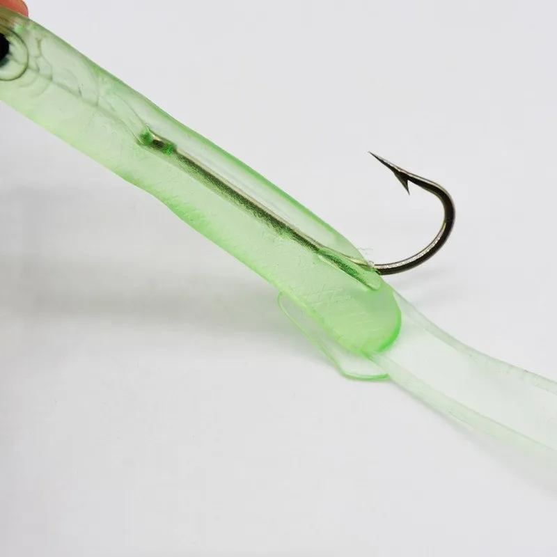 10 шт./упак. приманка Flasher Rig крючком Мягкая светящийся угорь УФ темная скумбрия