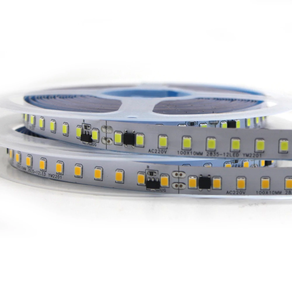 

AC 220V 230V 240V 2835 Led Strip Light 120LED/m 5m With IC non Waterproof Decoration tape lamp White/ Warm White/ Natural White