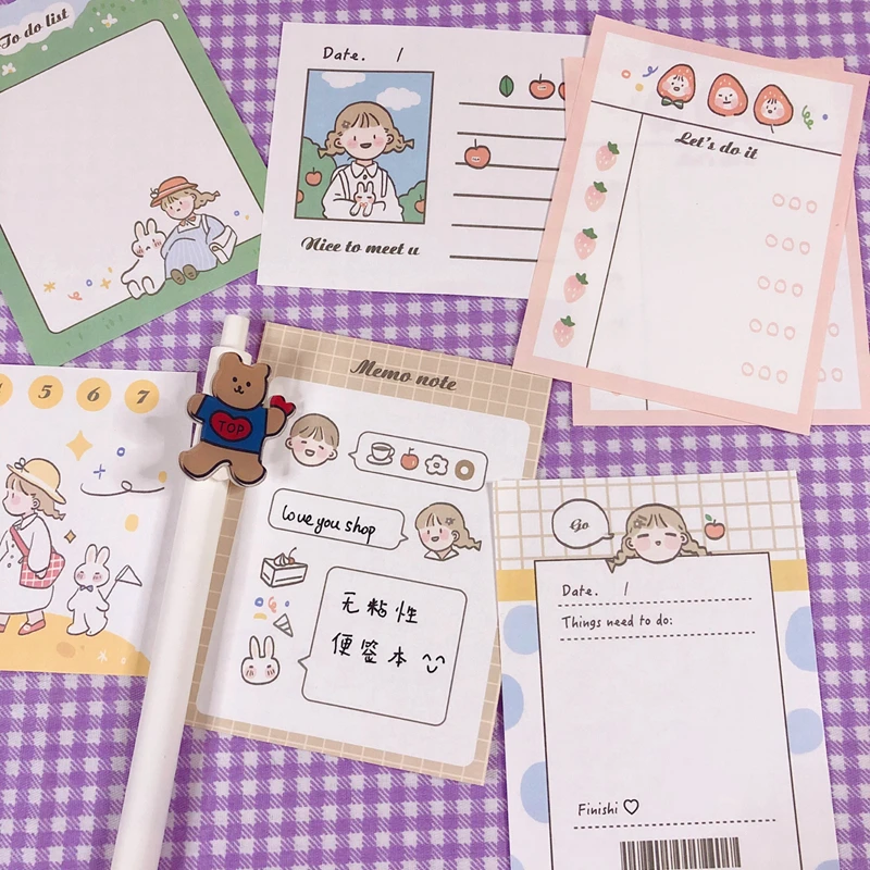 50 листов/партия Kawaii корейский INS студенческий блокнот для рукоделия N Times Sticky Notes