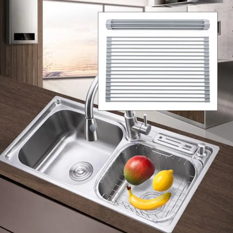 

Foldable Kitchen Sink Drainer Bathroom Shower Shelf Storage Suction Basket Rack Dropshipping