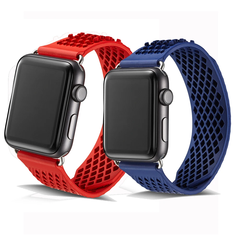 Спортивный силиконовый ремешок для Apple Watch band 4 5 44 мм 40 мм correa aplle watch 42 мм 38 мм iwatch band series 5 4 3 2 1 браслет ремень