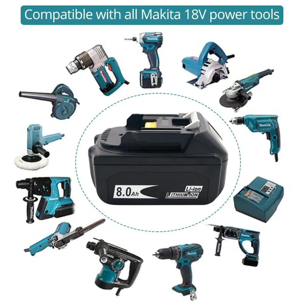 Литий-ионный аккумулятор для Makita BL1830 LXT400 BL1850 BL1860 BL1840 18 в 8000 мАч | Электроника