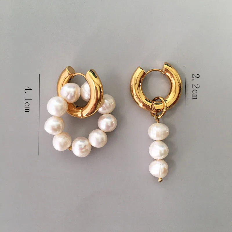 

Fashion Pearl Hoop Earrings Set For Women Gold Color Metal Circle Hoop Earrings 2021 Trend Jewelry Gift Contracted