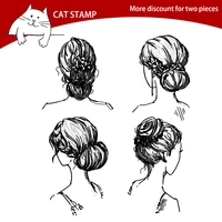 cat stamp pretty girl transparent clear stamps for scrapbooking card making photo album silicone stamp diy decorative crafts