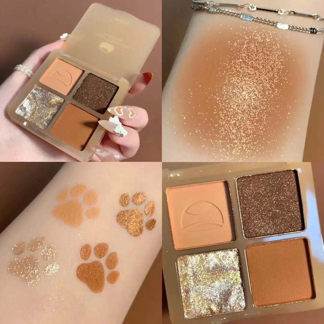 

4 Color Diamond Maquillage Eyeshadow Palette Matte Shimmer Glitter Eye Shadow Pallete Pigmented Metallic Makeup Palette Cosmetic