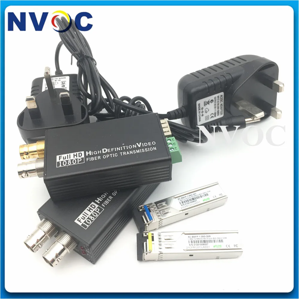 1920*1080P @ 30 Гц 1Ch HDSDI до 1,25G SMF BIDI 20KM LC SFP коннектор волоконно-оптический трансивер + 1Ch обратный RS485 данные и выход