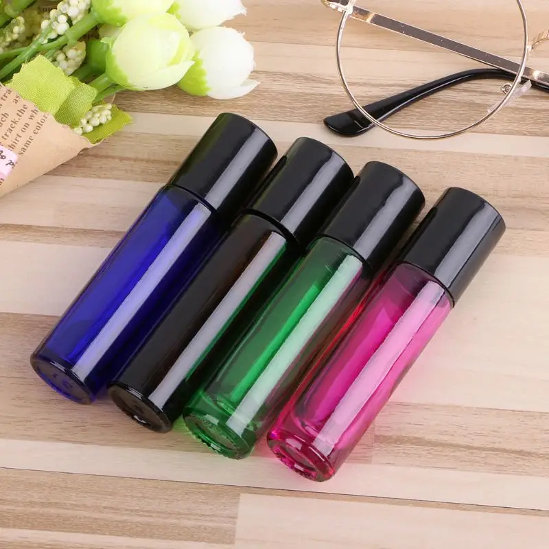 

1PC 10ML Colorful Roller Ball Glass Bottle Small For Perfume Essential Oil