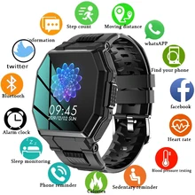 2021 Luxury Military sport Mens Smart watch Men Full screen touch Blood pressure Heart rate monitor Bluetooth call smartwatch