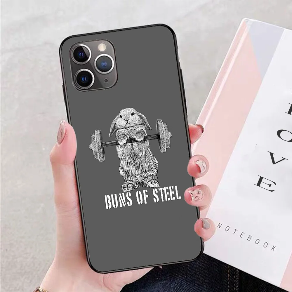 

For iPhone Buns of Steel (Dark) Soft TPU Border Apple iPhone Case