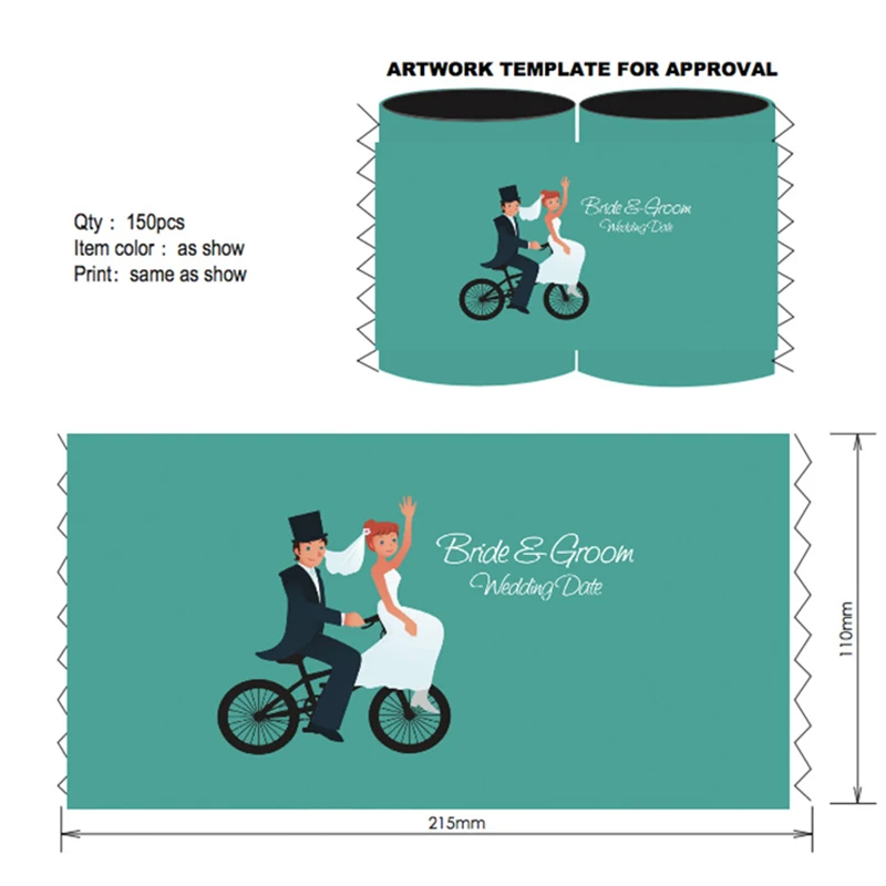 100 шт. Персонализируйте ваш дизайн свадьбы пользовательский держатель для