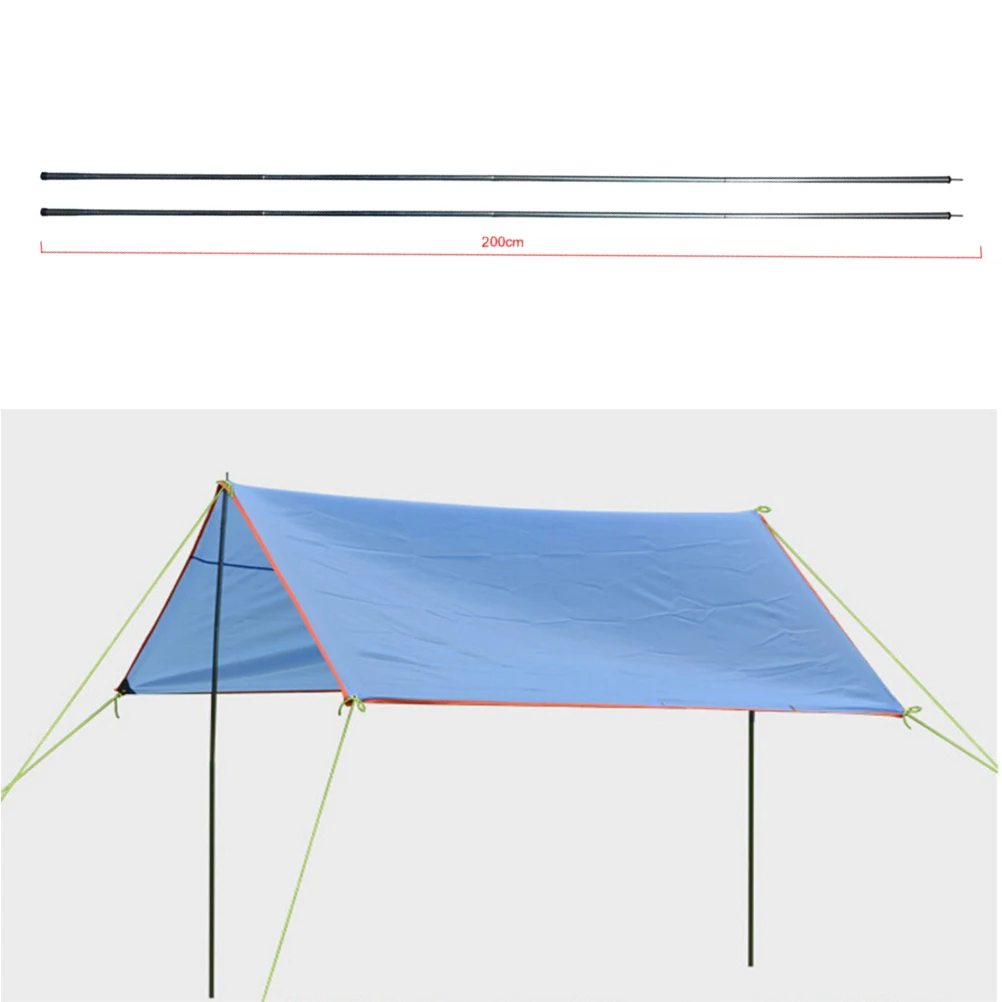 

8pc Outdoor Camping Folding Awning Rod Foldable Tent Pole Support Stand Pole Sun Shelter Tarp Beach Tent Rods Tent Accessories