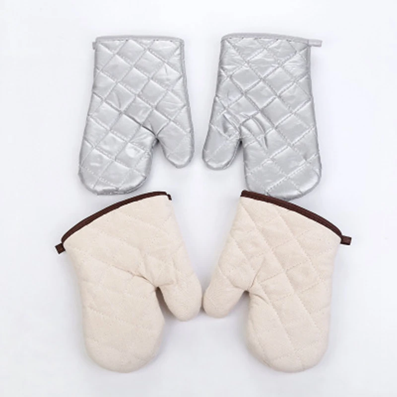 

1 Pcs Kitchen Microwave Glove Household Non-slip Cotton BBQ Oven Baking Gloves Heat Resistant Kitchen Potholders Oven Mitts