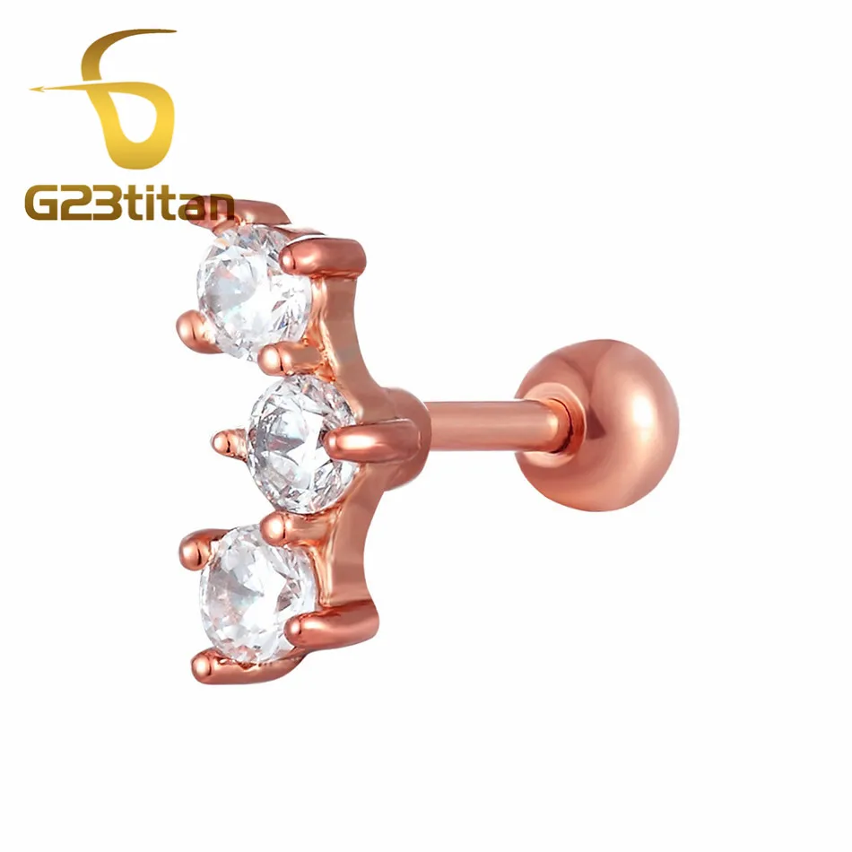 Ear Tragus G23tian хирургические титановые хрустальные цветочные серьги-гвоздики для ушей, Хрящевые серьги, пирсинг на спирали, 16 датчиков, серебряные серьги-гвоздики, кольца для губ - Окраска металла: Ear Tragus