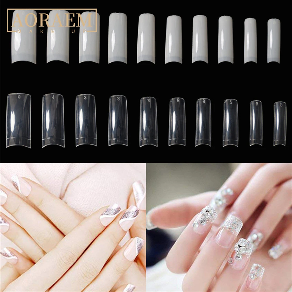 

AORAEM искусственные ногти для французского маникюра 500 шт./кор. Маникюр искусственные ногти полное покрытие Прозрачный Поддельные маникюрный...