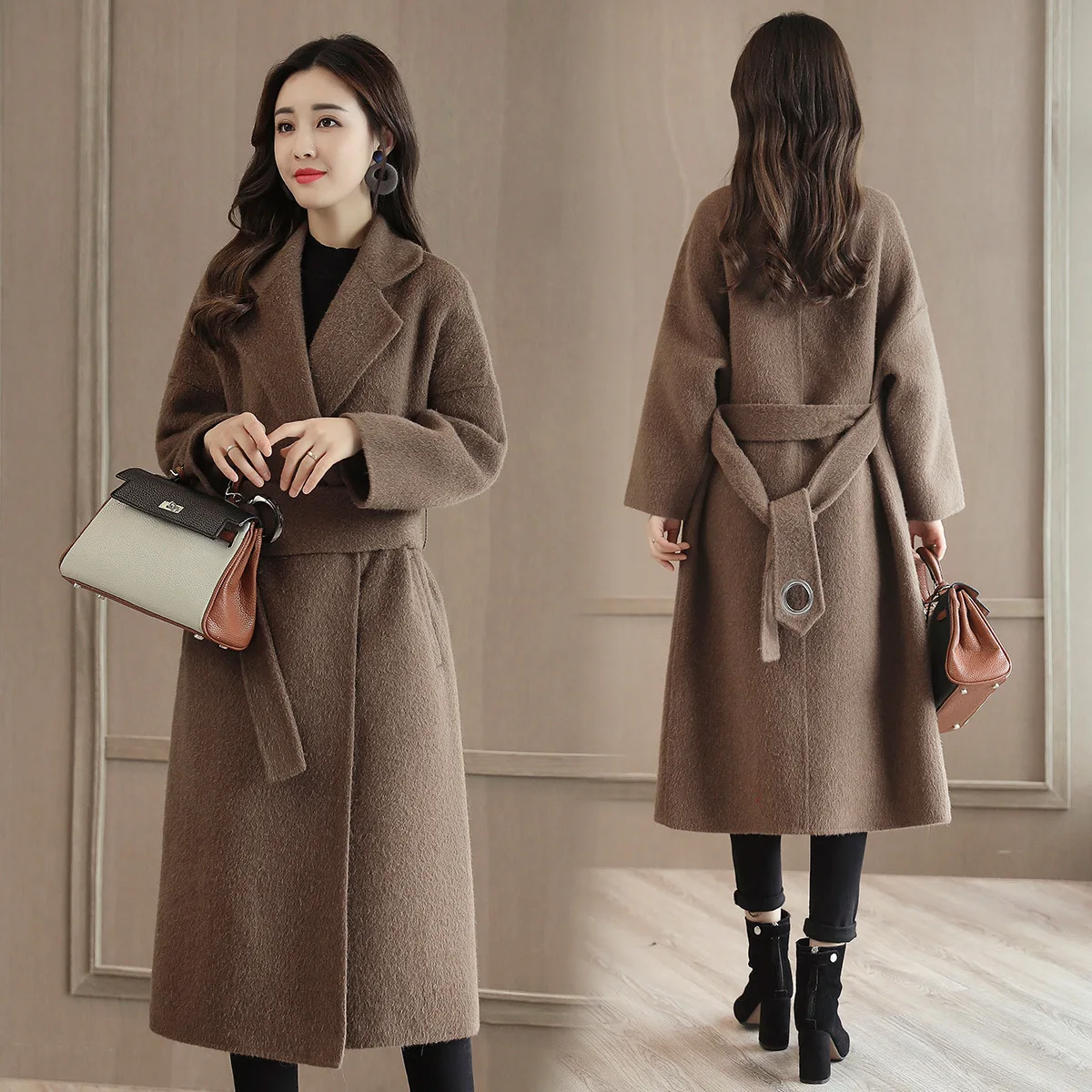 2020 новое зимнее женское Шерстяное Пальто теплое толстое кашемировое пальто