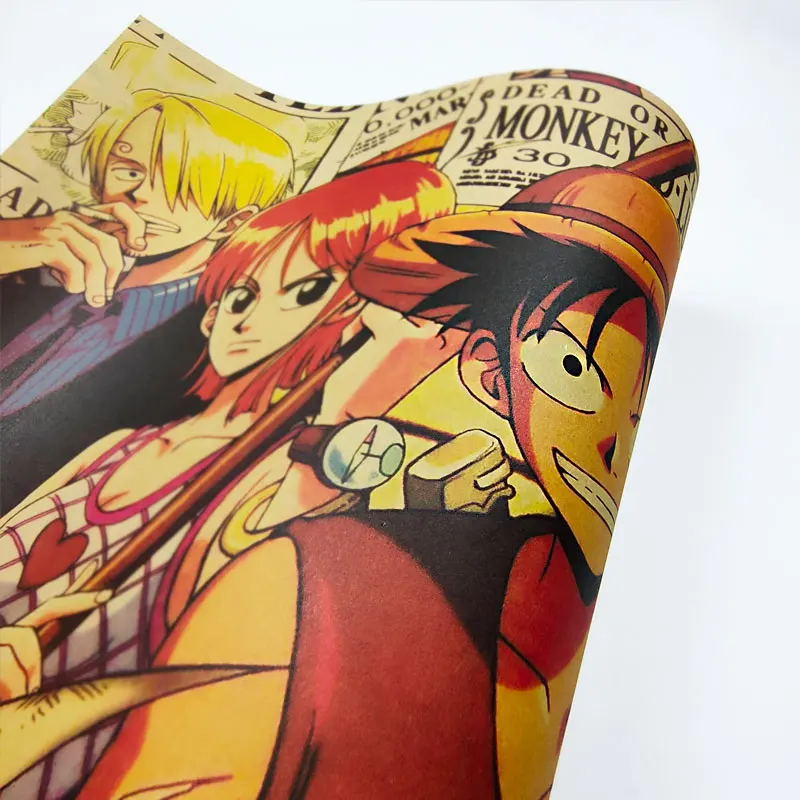 

Wall One Piece Anime Poster Sticker Collection Lu Fei Shanzhi Nanyi Robin Kraft Paper Bar Home Decoration Painting 50.5x35cm