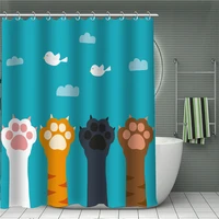 3d pet cat animal print shower curtains cartoon waterproof polyester bath screen hippie home bathroom boho decor drop shipping