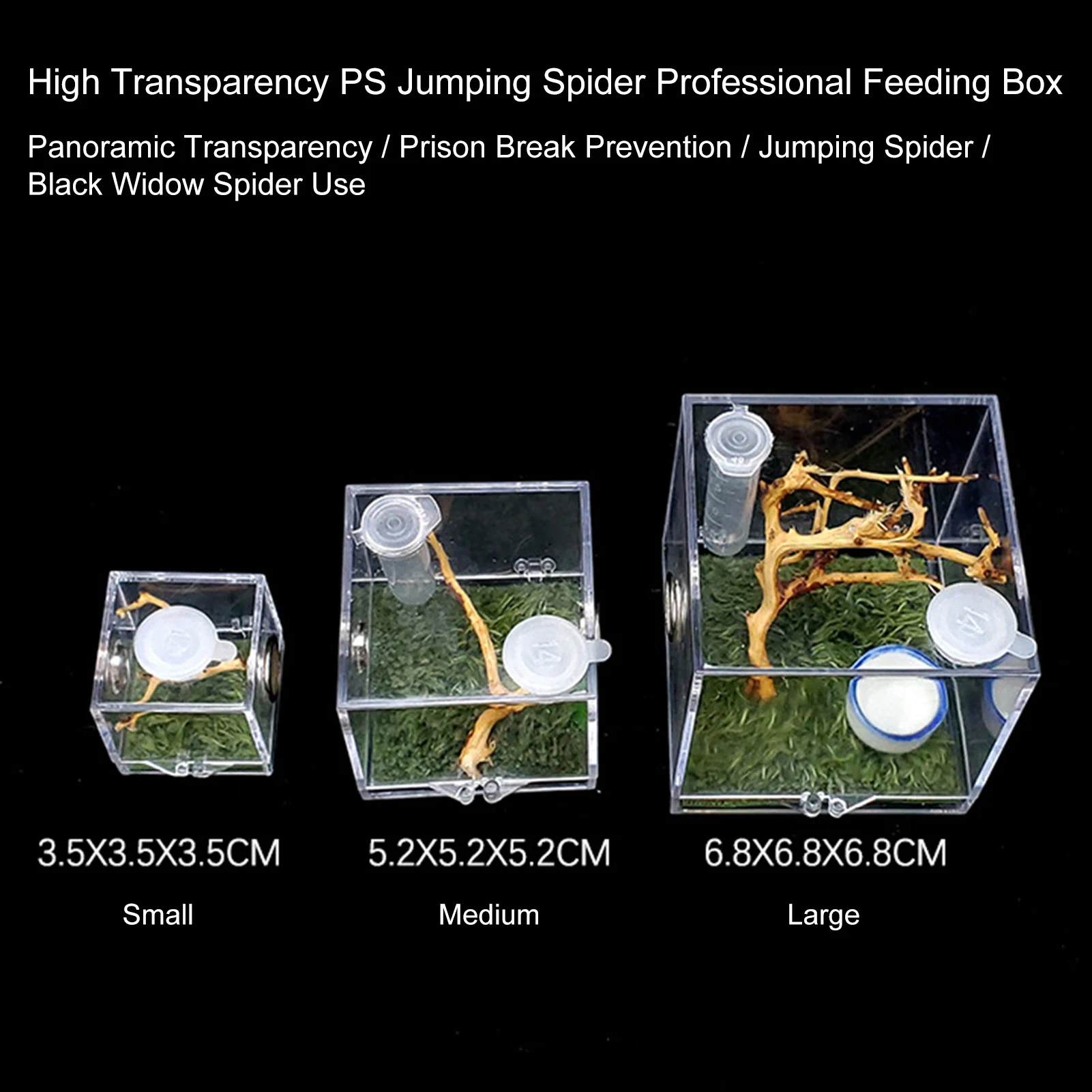 Small Reptiles Breeding Box Clear Acrylic Cage Habitat Insect Feeding Box Terrarium Tank Escape Proof For Jumping Spider images - 6