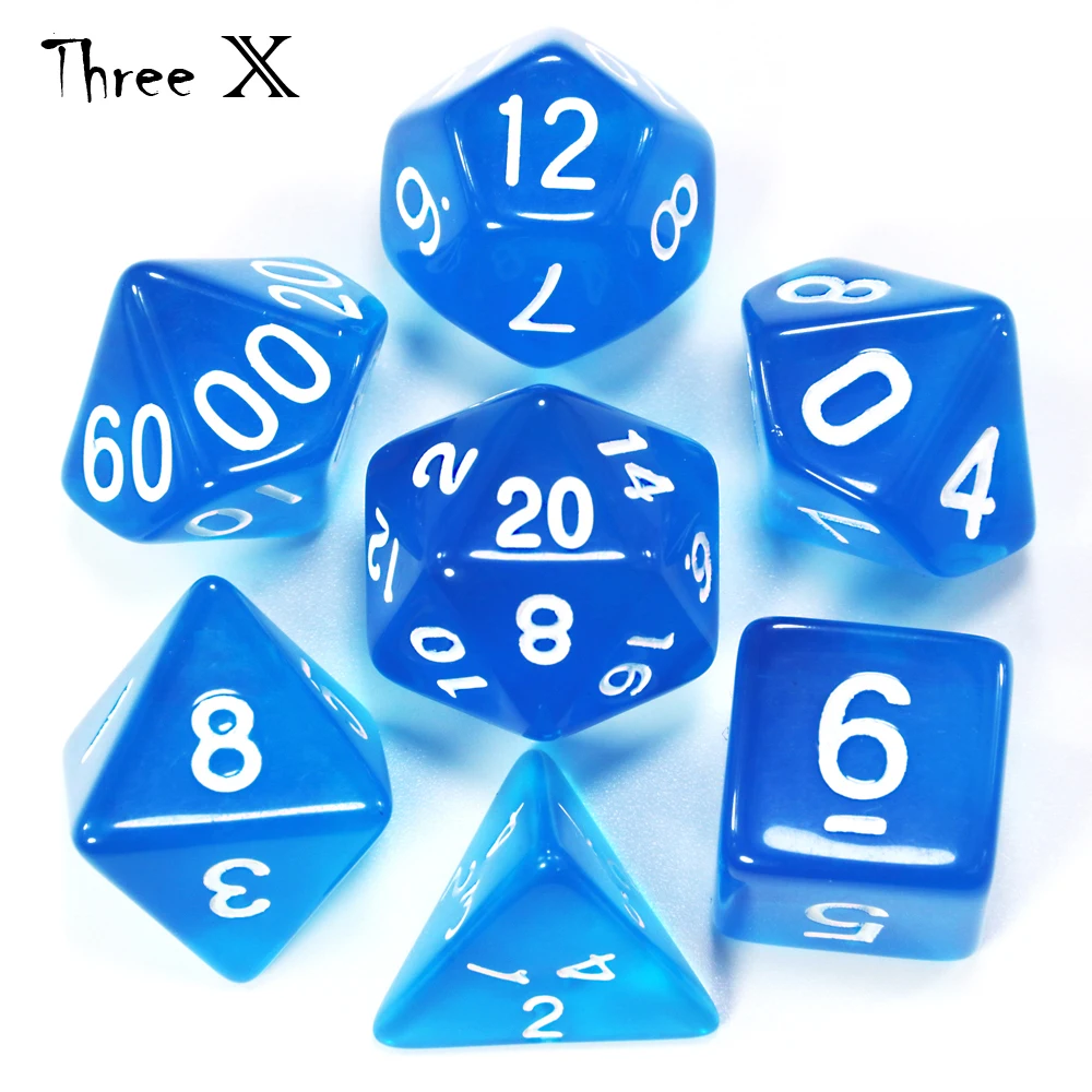 Желе эффект 7 шт зеленый цвет игра кости DnD D4 d6 d8 d10 d12 d20 переносные игральные
