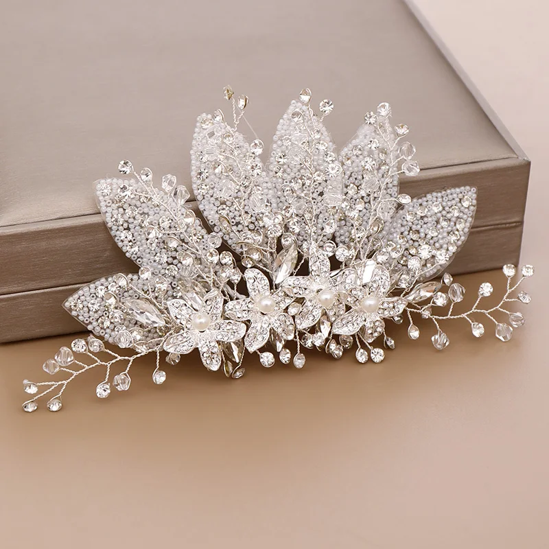 Тиара для волос с искусственным жемчугом украшения кристаллами свадебные
