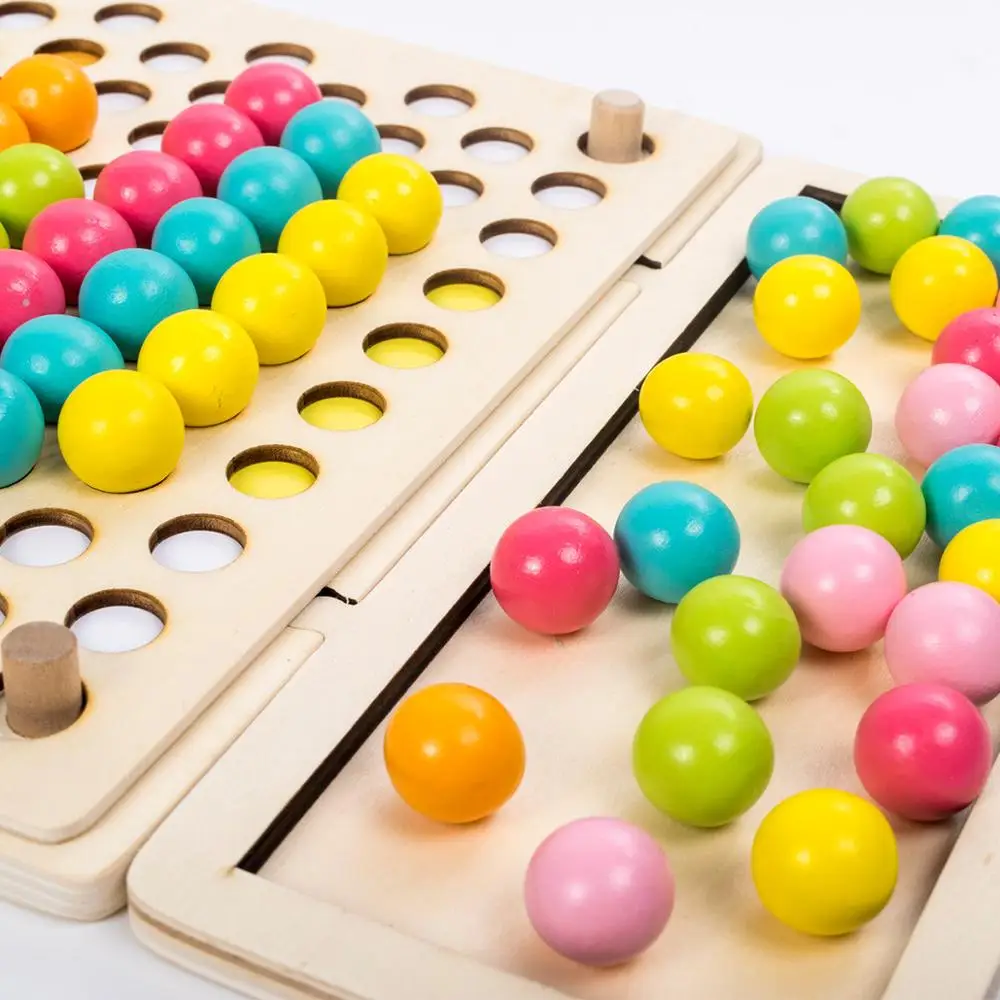 kids early learning educational hands brain training clip beads montessori color sorting wooden toys math game children |