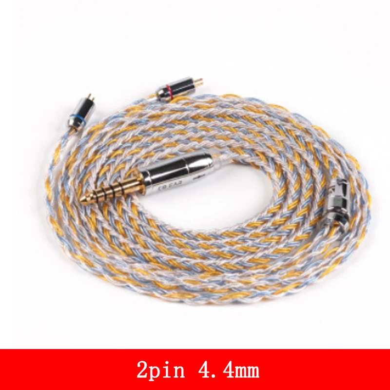 0.78 2PIN 4.4MM 16 ядра Модернизированный посеребренный Медь кабель 2,5/3,5/4,4 мм с MMCX/2pin/QDC TFZ разъем для KZ ZS10Pro ZSN AS16 ZSX - Цвет: 0.78 2PIN 4.4MM