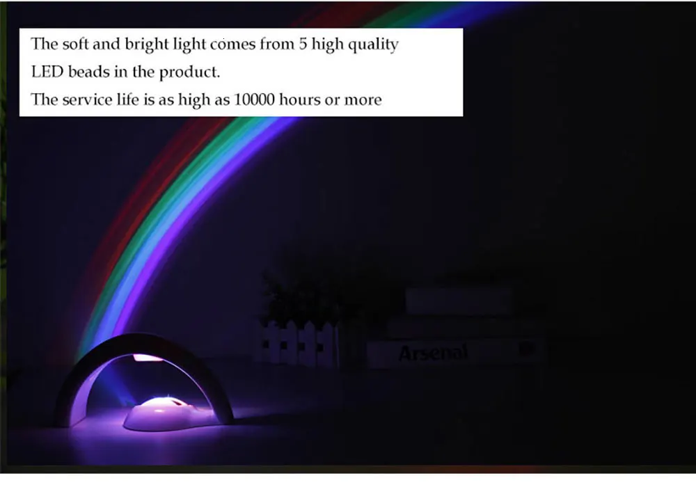 Радужный проектор, Ночной светильник, 2 режима, портативный, 5LED, цветная лампа, волшебный романтический светильник s для детей, настольное украшение, настольная лампа