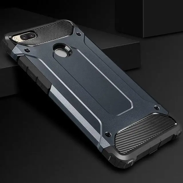 Прочный гибридный жесткий противоударный защитный чехол для телефона Xiaomi Mi6 Max3 Mi5X/Max 2/Redmi 6 5A/Note 4X 5A прочный ударопрочный чехол - Цвет: Тёмно-синий