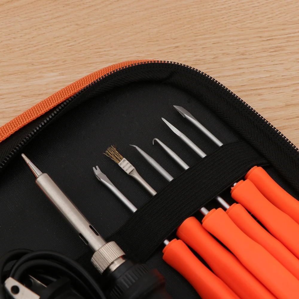 

Electric Soldering Iron Kit Tweezers Tin Wire Desoldering Pump Welding Repair Tools with US Plug