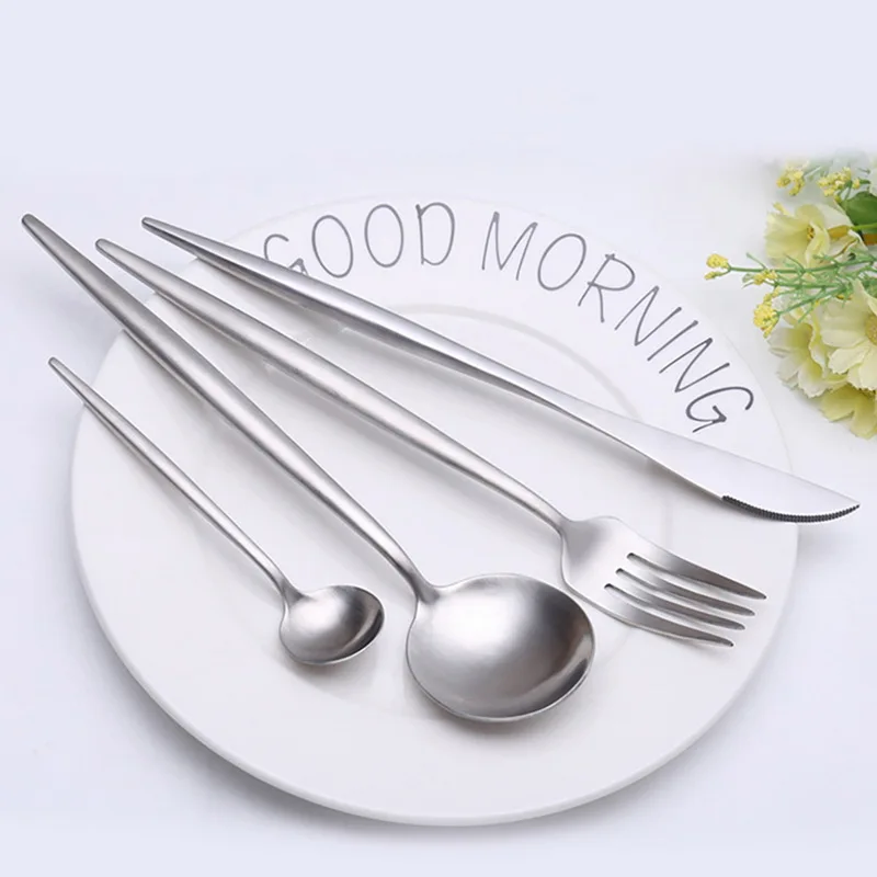 Набор посуды из нержавеющей стали Серебряная вилка европейский стиль столовые