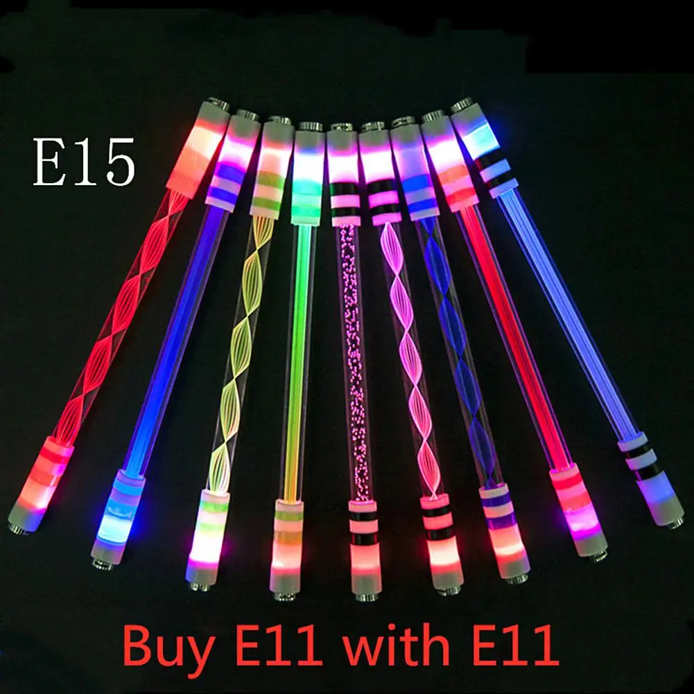 

E15 Illuminated Spinning Rolling Pen Special Pen without Refill for Kids Spin Toy Send E11 for School Ballpoint Pen Accessories