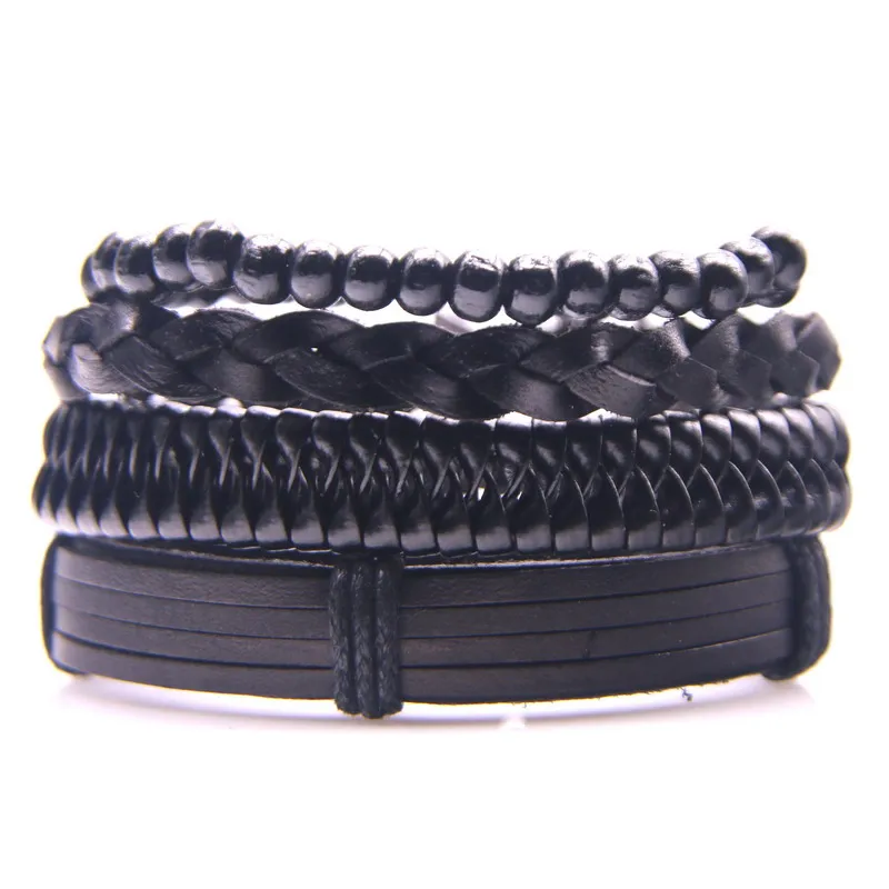 Новинка 2020! Черные бусины очаровательные сплав ручной работы Плетеные мужские