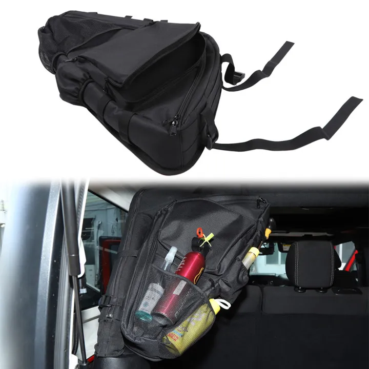 

for Jeep Wrangler JK 2007-2017 JL 2018 2019 Car Trunk Door Side Anti-Roll Shelf Storage Bag Organizer Stowing Tidying Accessory