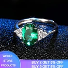 Из серебра 925 ювелирные изделия зелёный Изумрудный камень кольца для Для женщин Bizuteria Anillos роскошный Цирконий Кольца с алмазами для женщин
