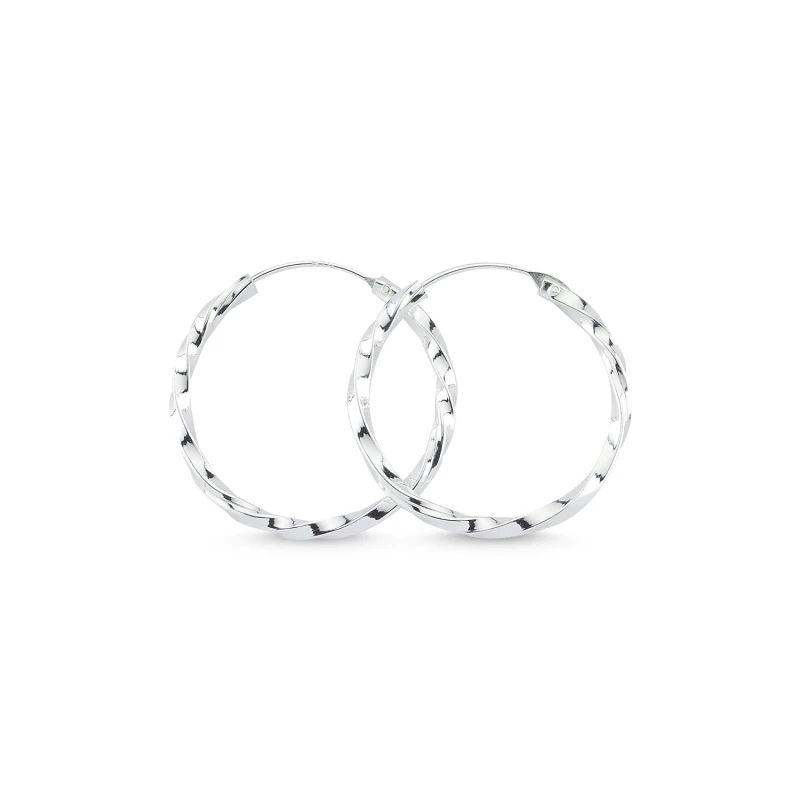 

Silverlina Silver 20mm Auger Ring Earrings