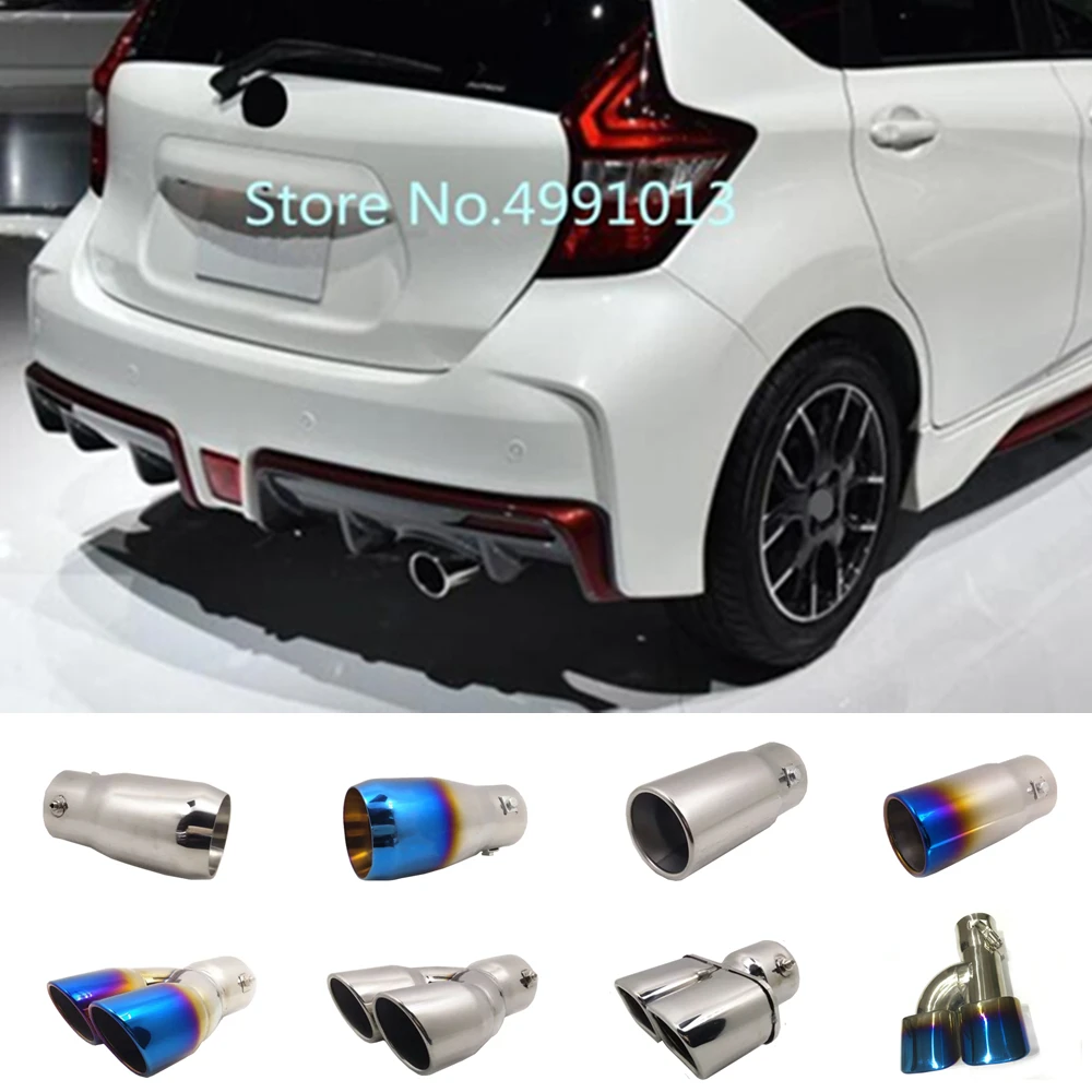 

Для Nissan NOTE 2017 2018 2019 автомобильный глушитель внешний конец задняя труба выделенный выхлопной наконечник из нержавеющей стали выпускная труб...
