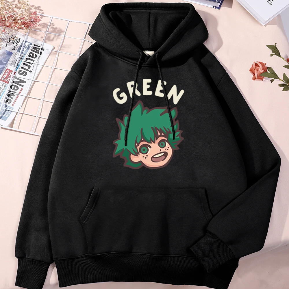 

Anime My Hero Academia Midoriya Izuku Print Hoodie Men Oversize O-Neck Tracksui Japanese Cozy Sweatshirt All-Match Harajukua Top