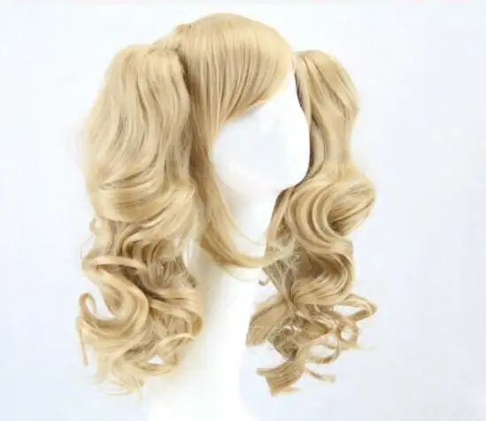 Длинные смешанные цвета волнистые плетеные 2 хвостика синтетические аниме