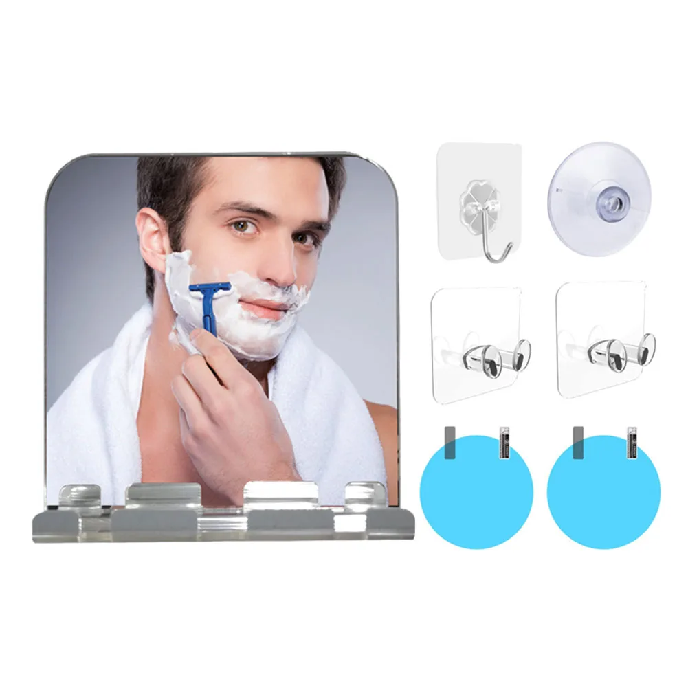 

Anti-fog Shower Mirror Anti-drop Makeup Mirror Bathroom Shaving Mirror With Hook Household Bathroom Anti-fog Wall Hanging Mirror