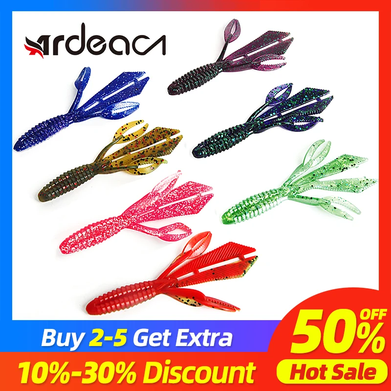 

ARDEA Soft Lures worm Baits Fishing Lure Leurre Shad Double Color Silicone Bait T Tail Jigging Wobblers Bass Pike Fishing Tackle