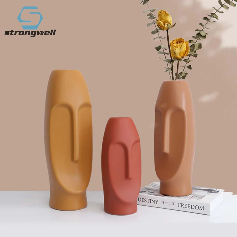 Креативные вазы Strongwell с человеческим лицом цветочные горшки украшения для дома