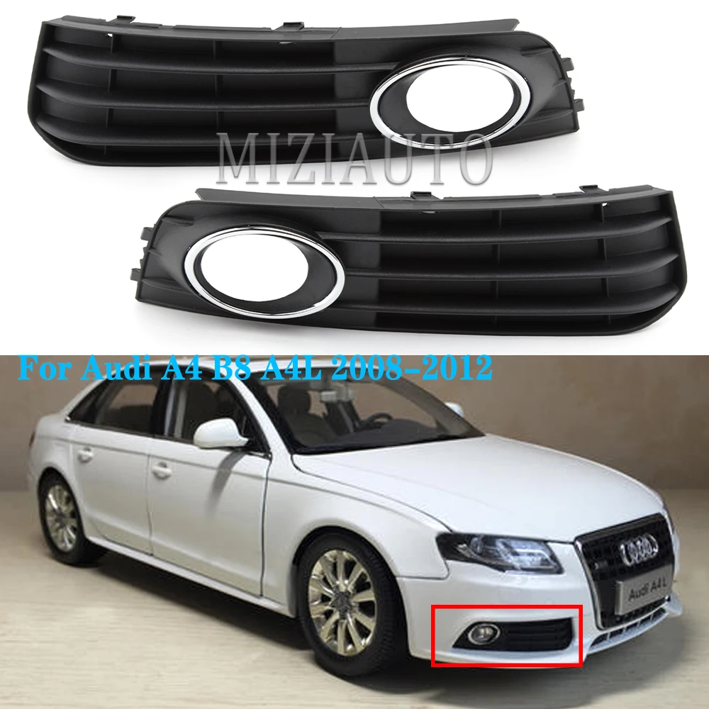 

Car FogLights Grille Grill Cover For Audi A4 B8 A4L 2008-2012 Car-Styling Fog Lamp Griller foglight fog lights headlight drl