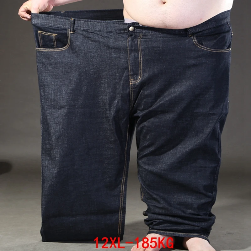 

autumn spring men plus size jeans 8XL 9XL 10XL 12XL oversize Trousers denim pants 68 62 66 64 70 Stretch elasticity loose jeans