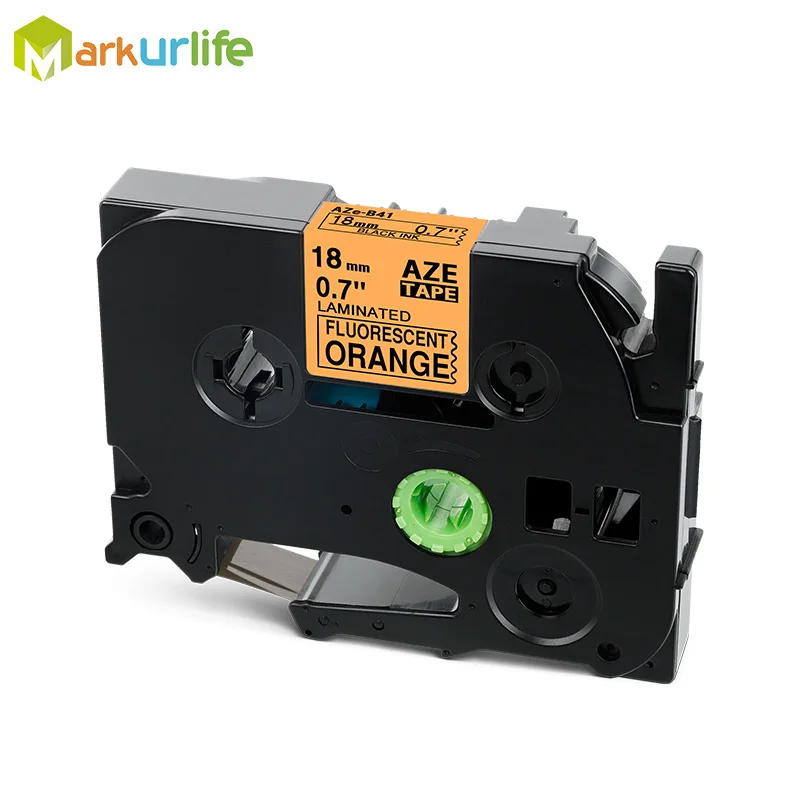 Black on Orange Многоцветный совместимый Ламинированный tze 241 tze241 18 мм черный на белой ленте TZe-241 tz-241 для принтера brother p-touch TZE-141 - Цвет: Black on Orange