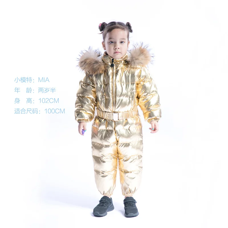 

-30 Russian Winter coat Baby Snowsuit 90% Duck Down Jacket Outdoor Infant Ski Clothes Girls clothing For Boys Kids Jumpsuit 2~8y