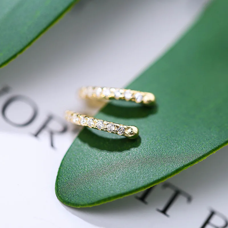 Женские серьги манжеты ElfoPlataSi сережки из 100% настоящего серебра 925 пробы с