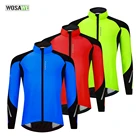 Велосипедная куртка WOSAWE, зимняя теплая флисовая куртка для бега, ветрозащитная дышащая Светоотражающая Ветровка из софтшелла