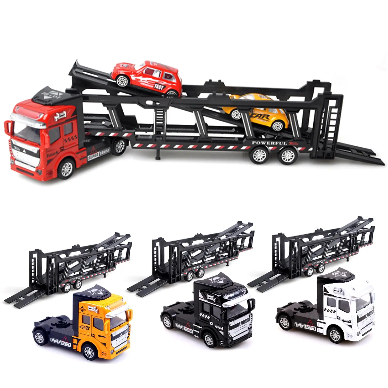 

Children Pull Back Alloy Simulation Trailer Supporting Ladder Model Toy Gift