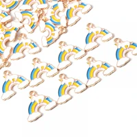 10pcs enamel cute rainbow unicorn charms alloy drop oil pendant for diy jewelry making fashion bracelet necklace accessories