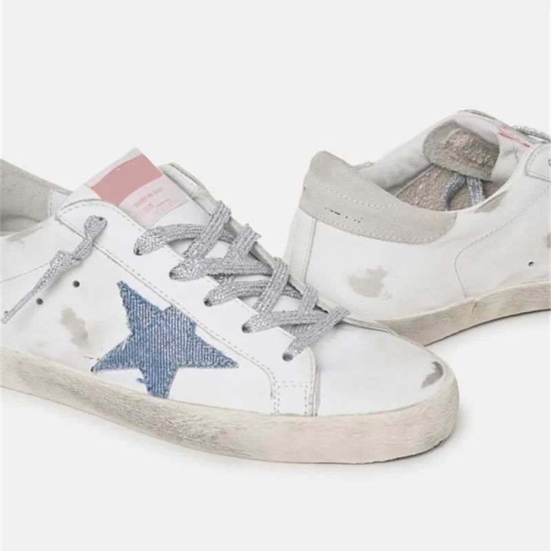 

2021 Autumn New First Layer Cowhide Parent-child Retro Old Small Dirty Shoes Children's Denim Star Casual Shoes QZ82